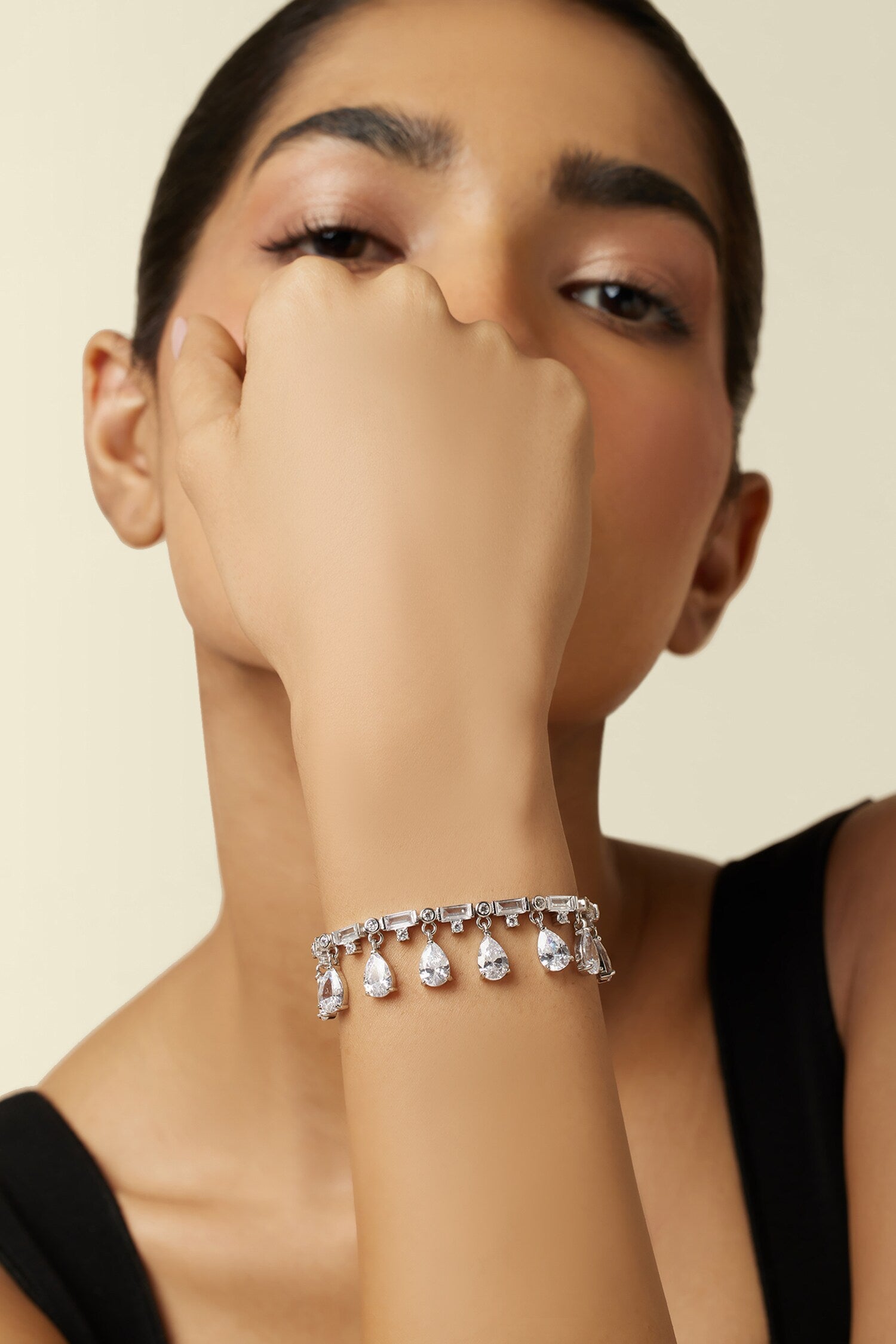 Elysian Charm Rhodium Plated Bracelet 