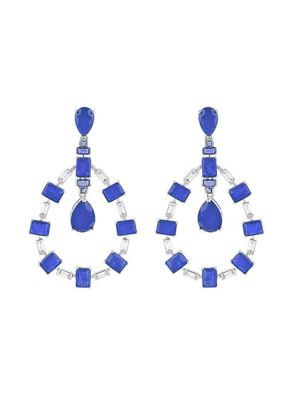Sapphire Luxe Rhodium Plated Dangler Earrings 