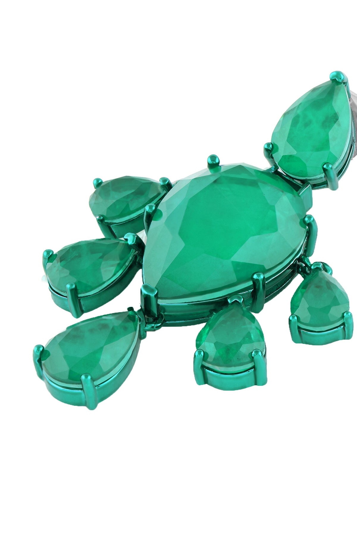 Emerald Luxe Rhodium Plated Dangler Earrings 