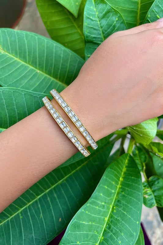 Polki Embellished Bangles - Set Of 2 