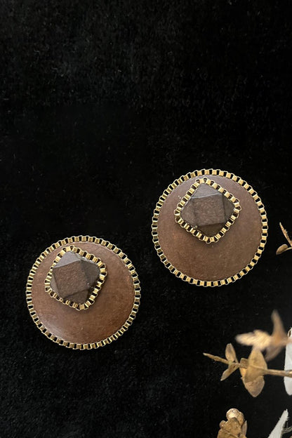 Bold Brown Sawdust Studs 