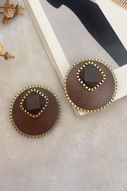 Bold Brown Sawdust Studs 