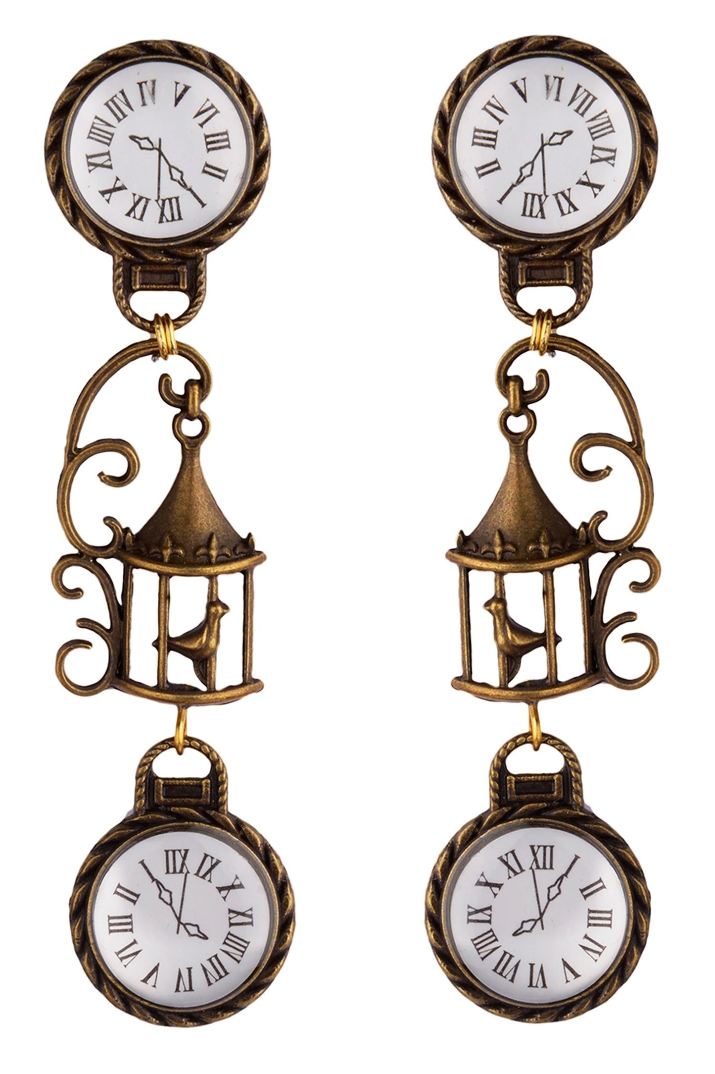 Timeless Cage Clock Shaped Earrings 