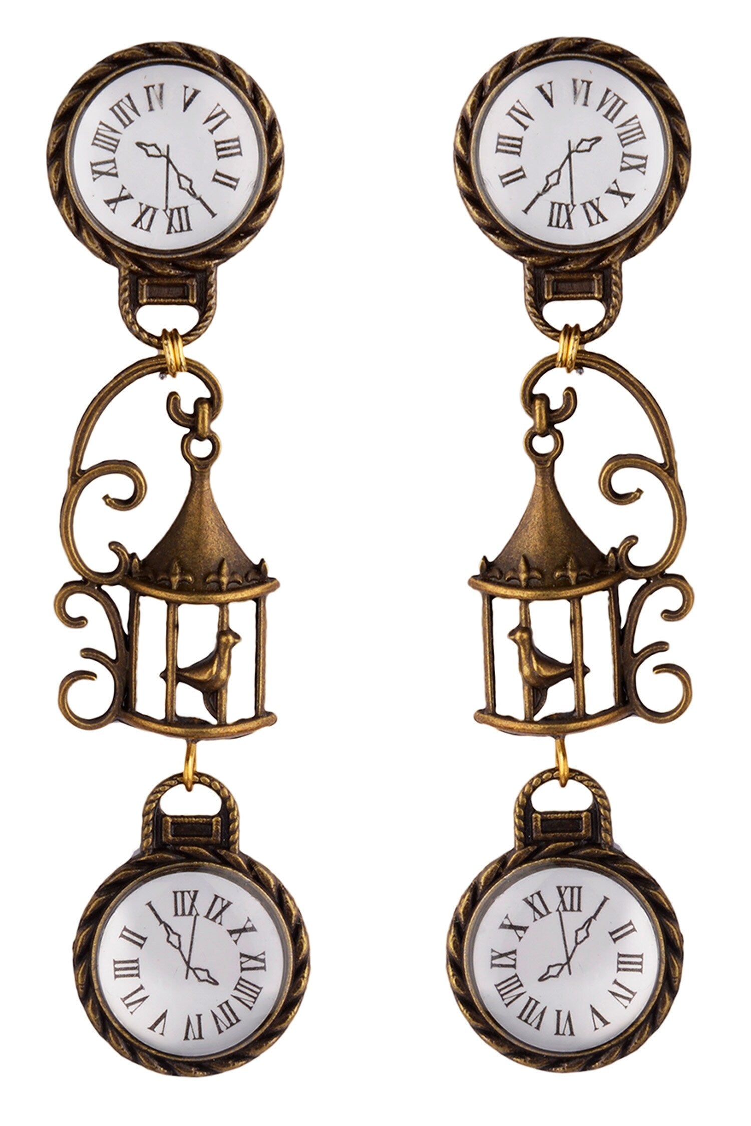 Timeless Cage Clock Shaped Earrings 