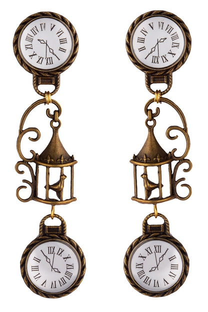 Timeless Cage Clock Shaped Earrings 