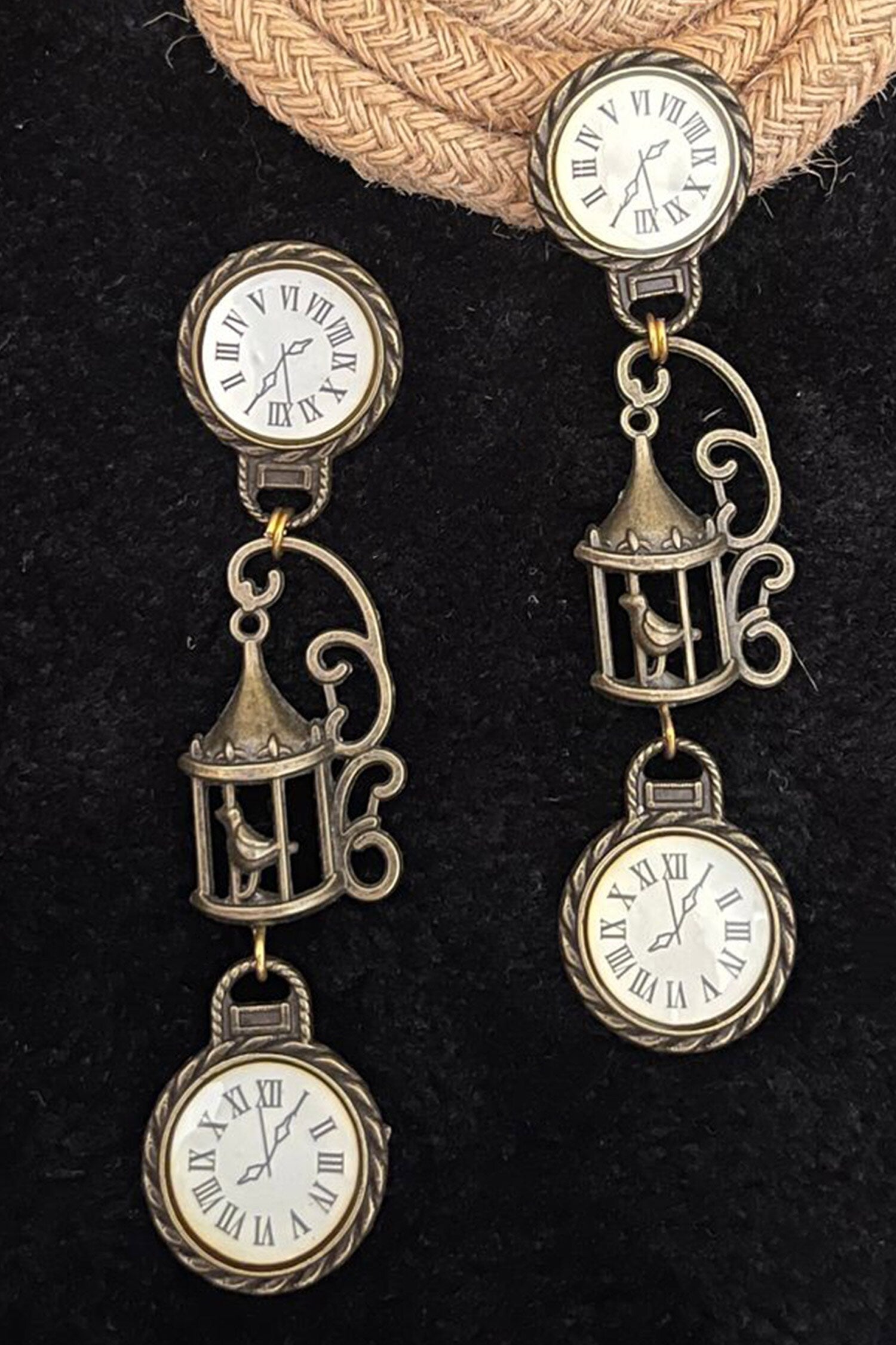 Timeless Cage Clock Shaped Earrings 