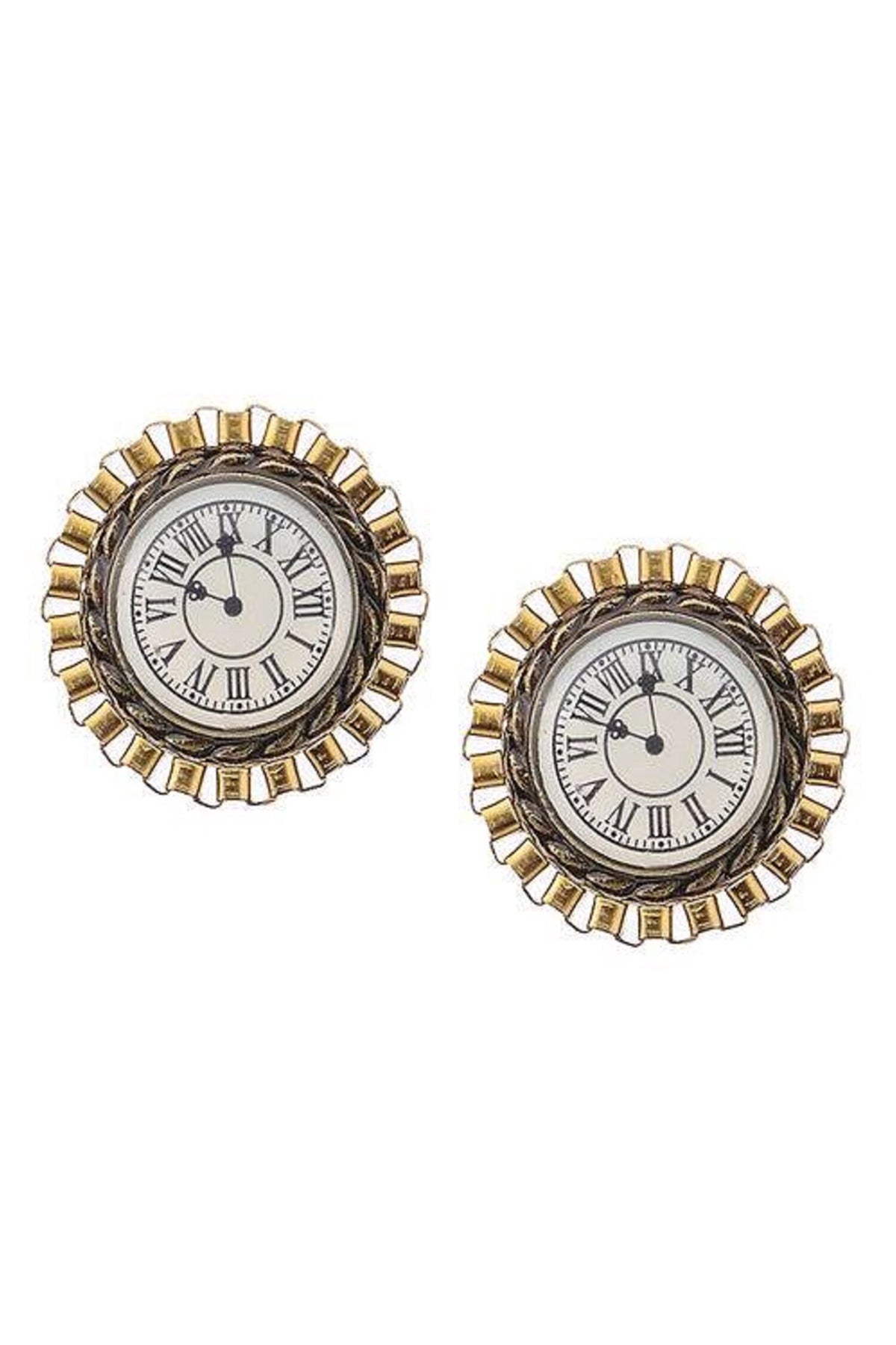 Golden Hour Clock Studs 