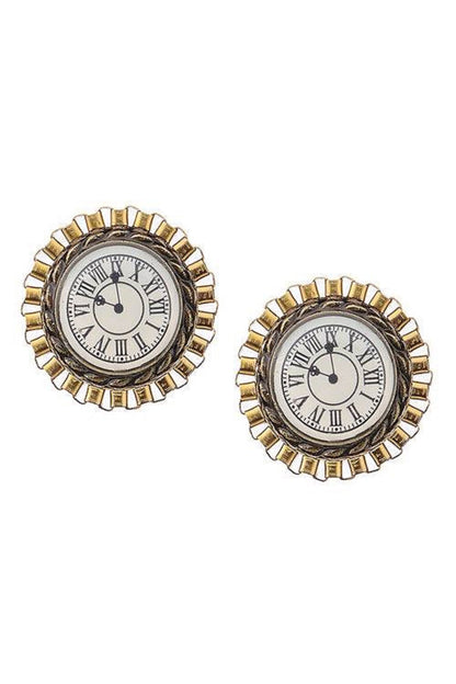 Golden Hour Clock Studs 