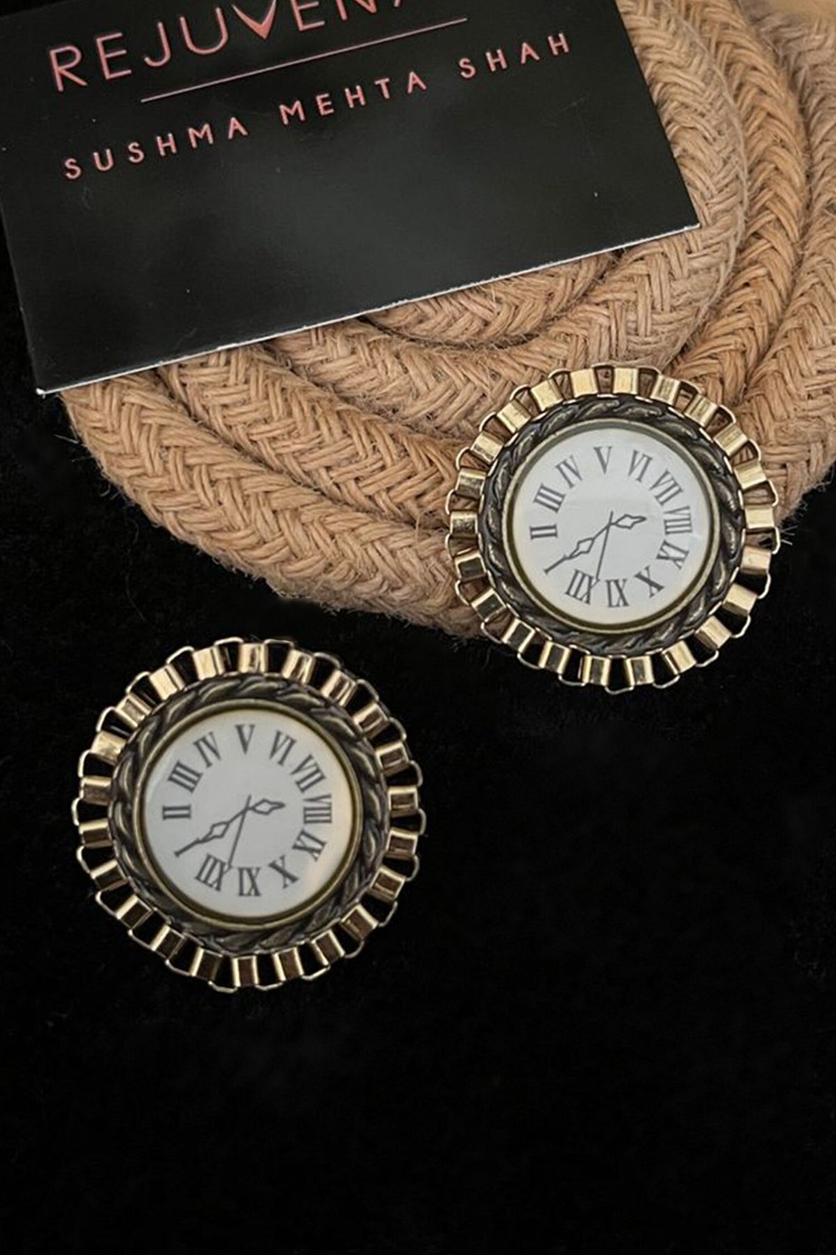 Golden Hour Clock Studs 