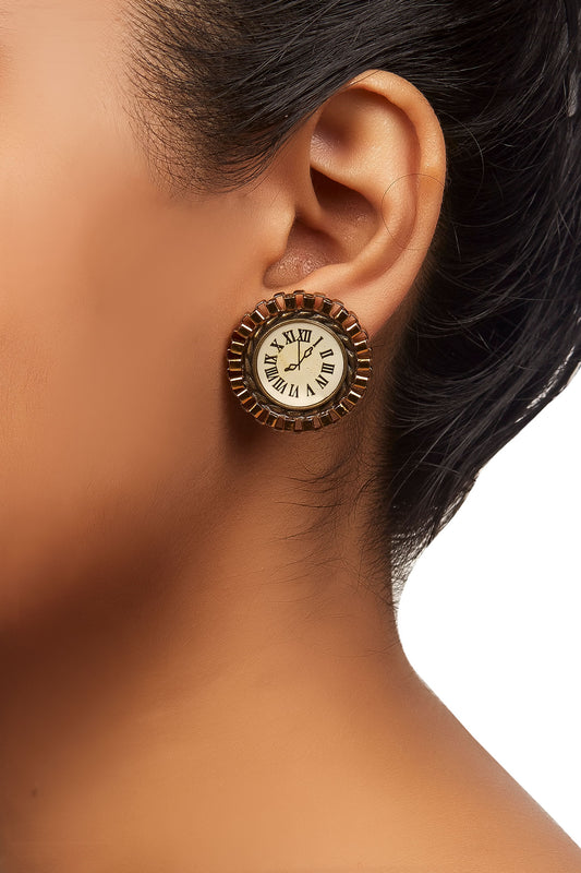Golden Hour Clock Studs 