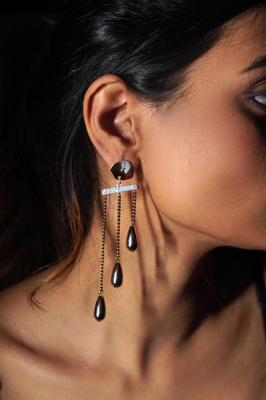 Rose Gold Cascade Statement Earrings 