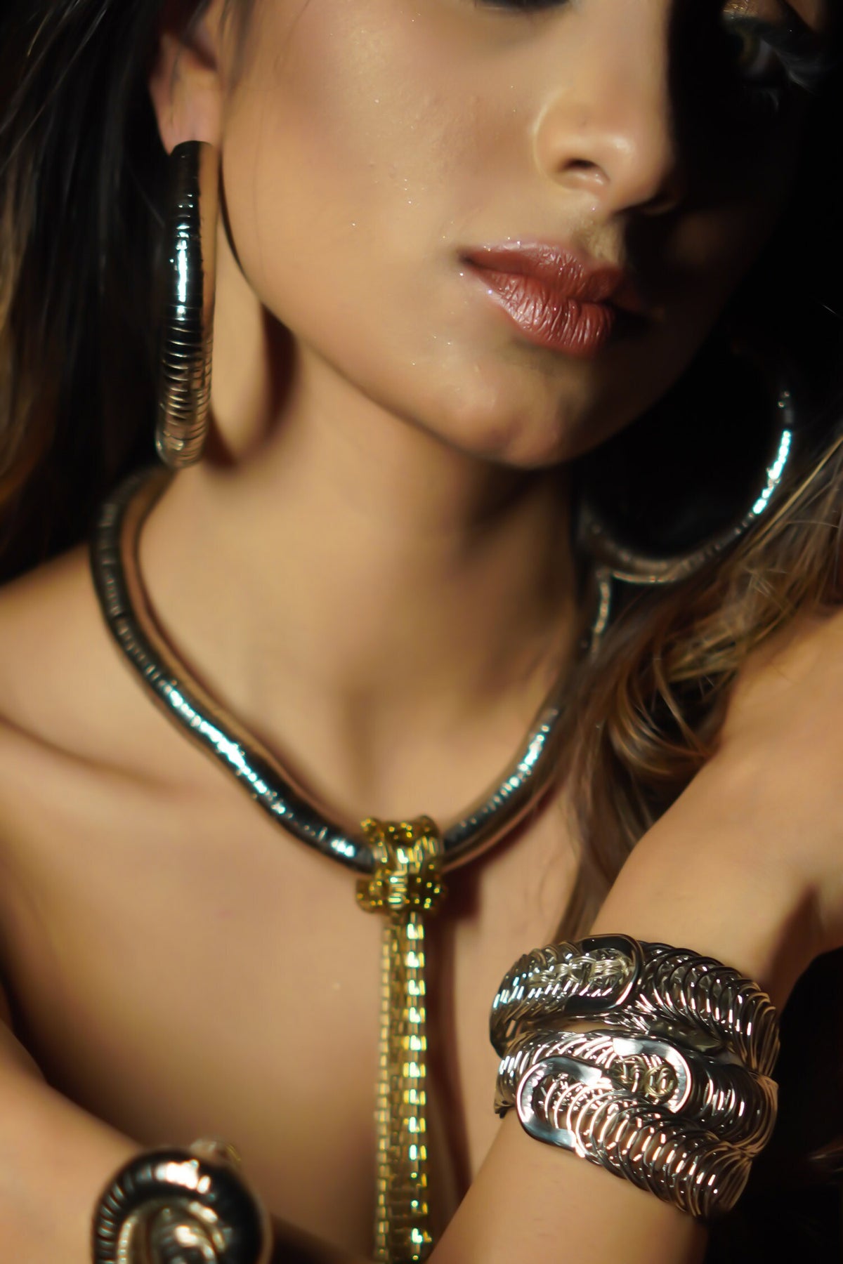 Silver Metallic Hoops 