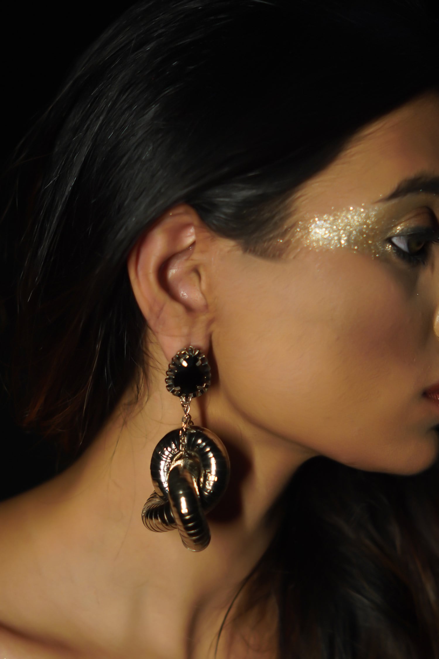 Silver Knot Statement Earrings 