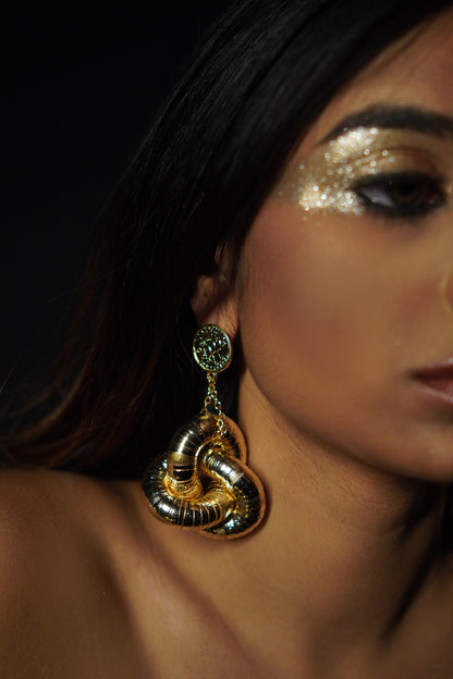 Golden Knot Statement Earrings 