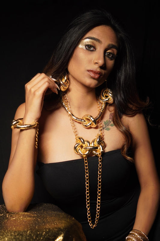 Golden Chain Knot Necklace 