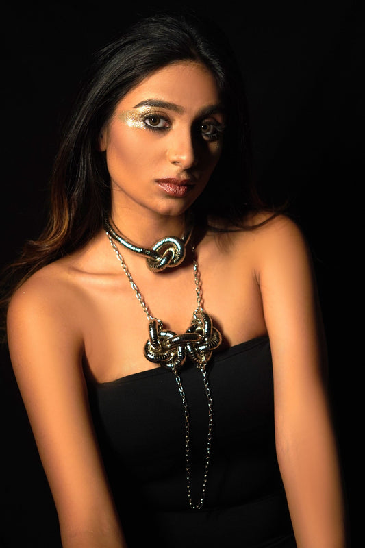 Silver Chain Knot Necklace 