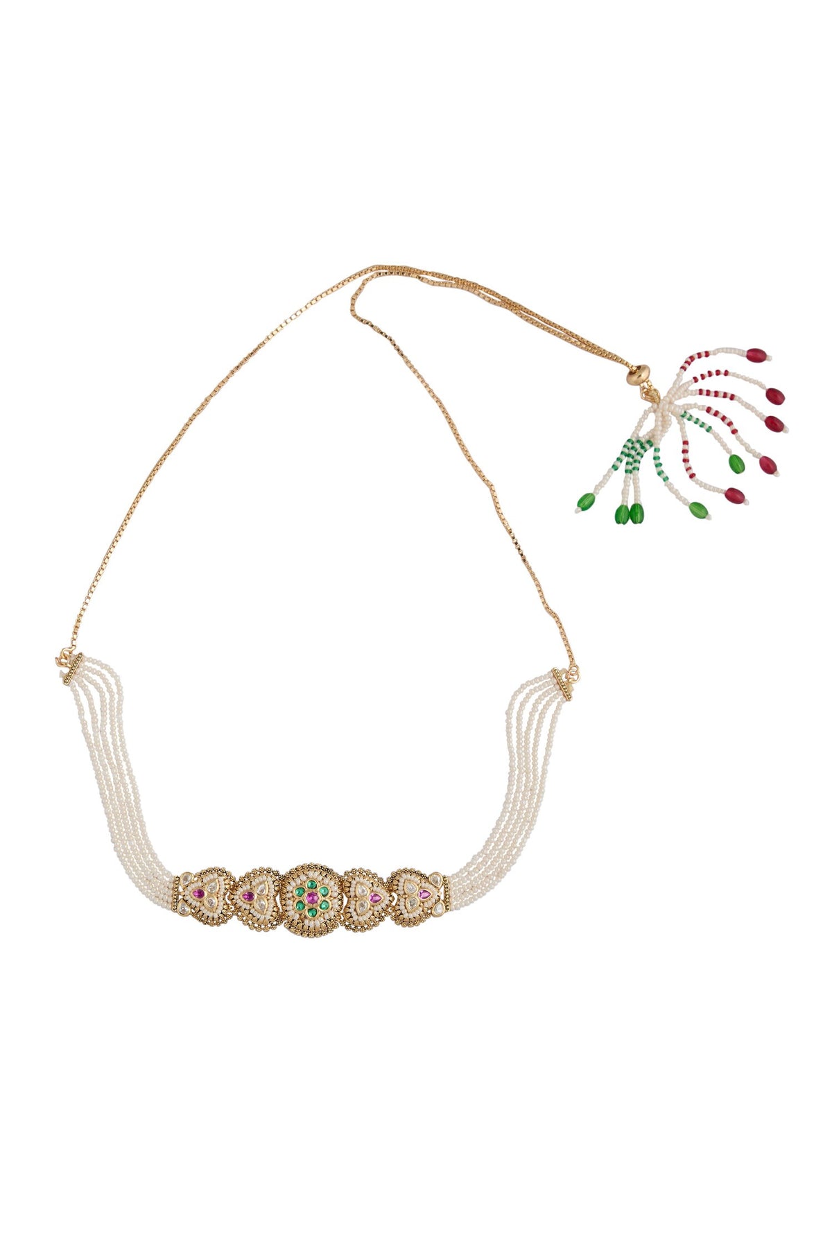 Ruby & Green Kundan Choker Necklace Set 