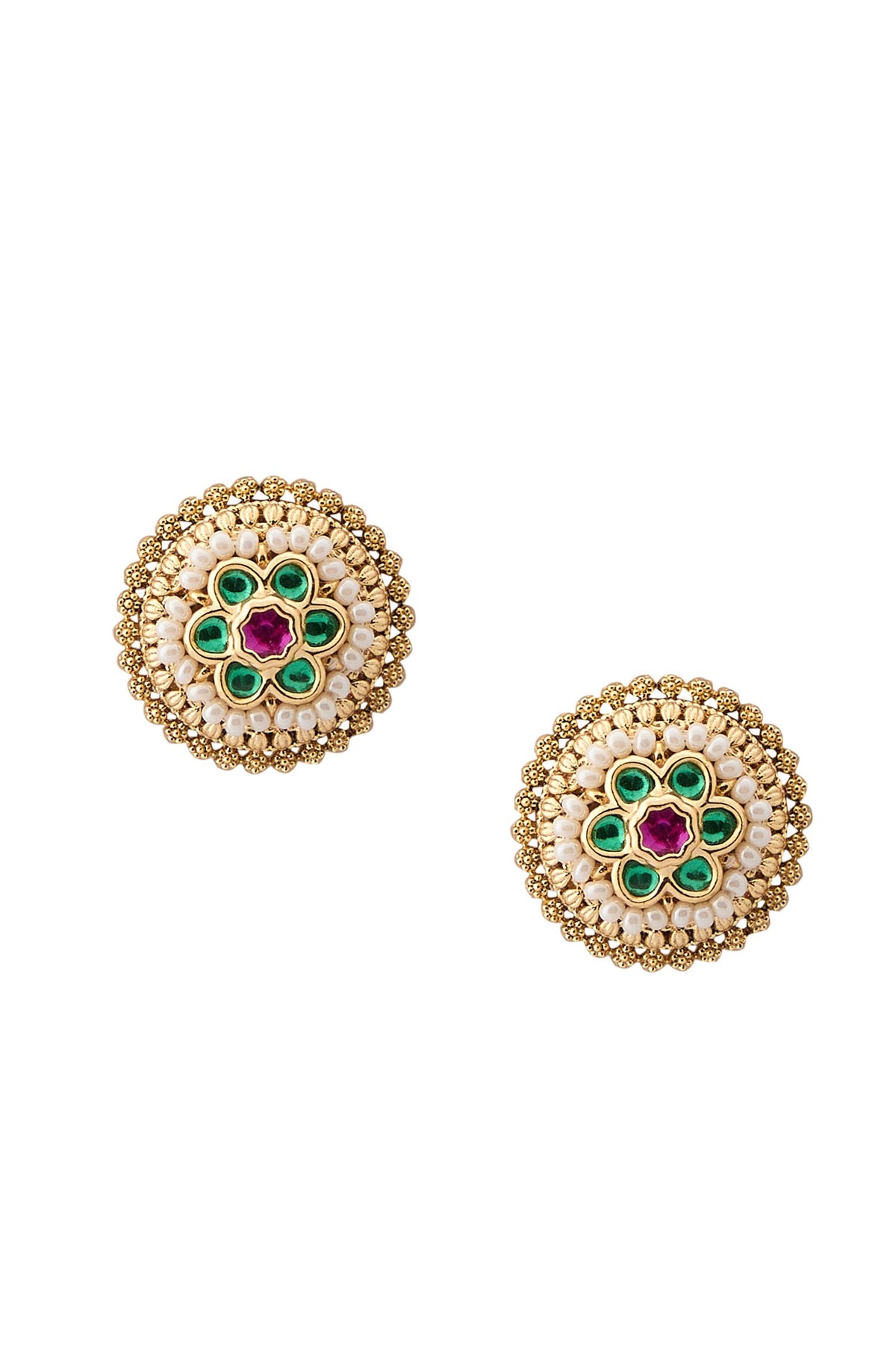 Ruby & Green Kundan Choker Necklace Set 