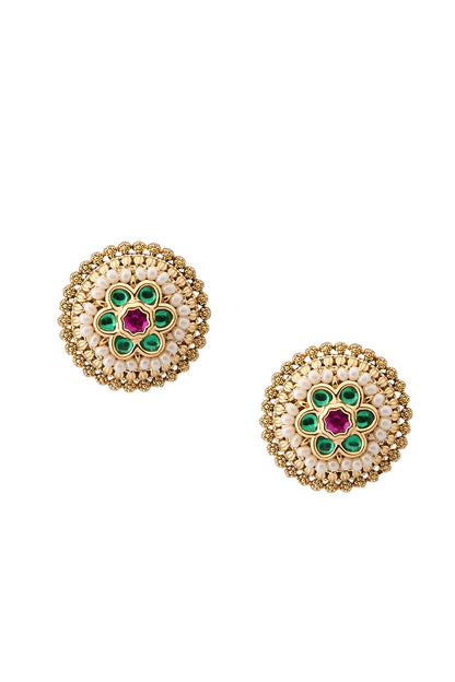 Ruby & Green Kundan Choker Necklace Set 