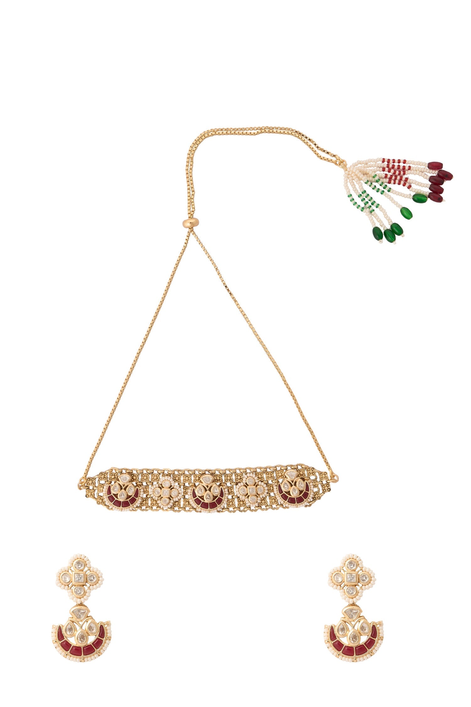 Ruby Kundan Choker Set 