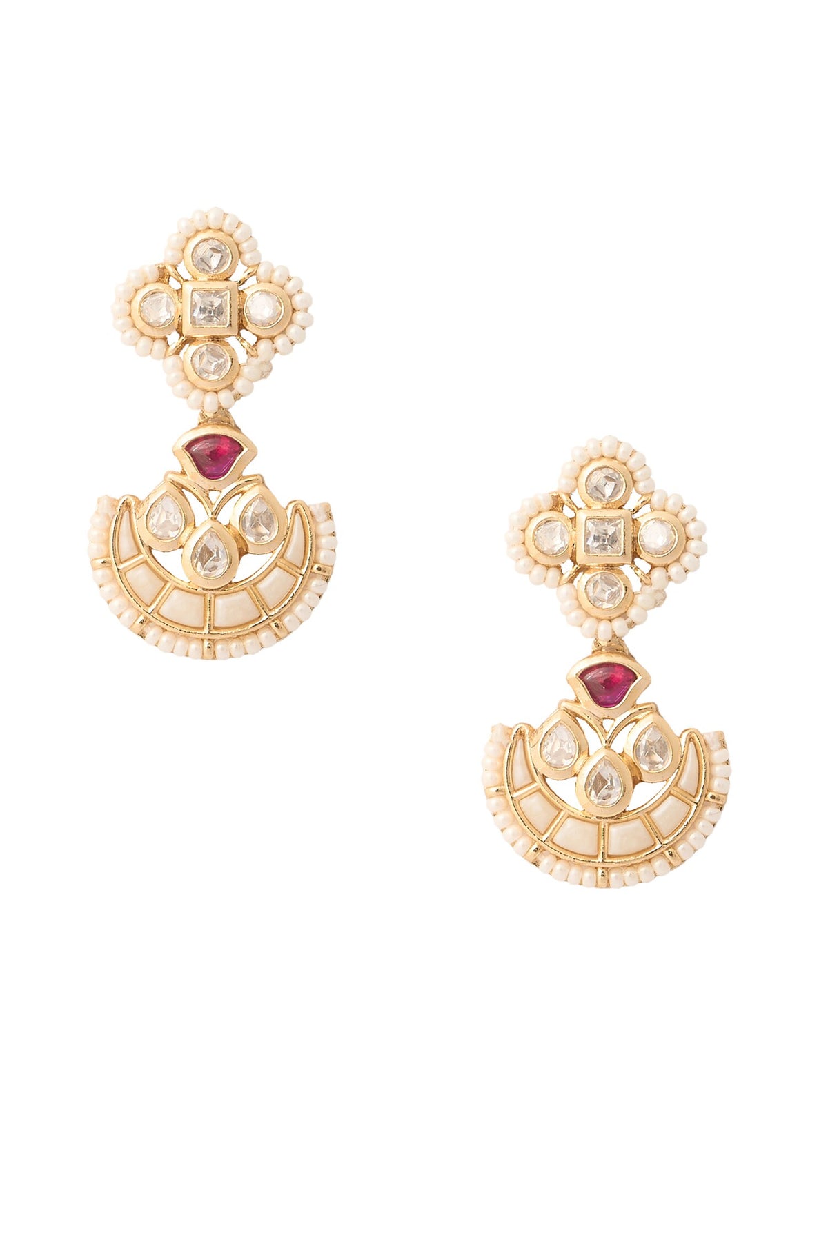 Ruby & White Kundan Choker Set 