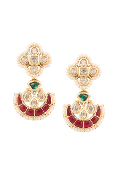 Ruby & Green Kundan Choker Necklace Set 