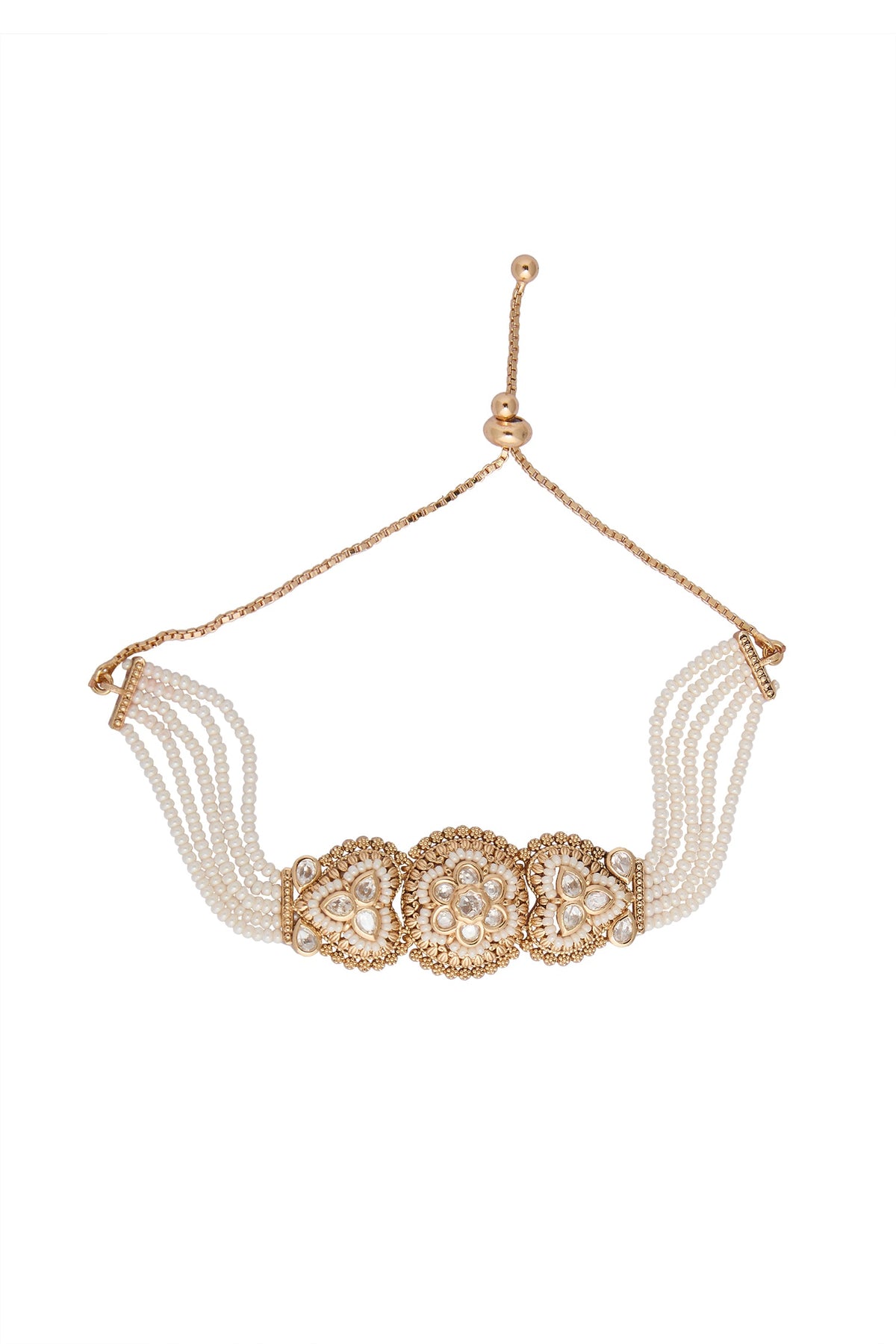 White Kundan Bracelet 