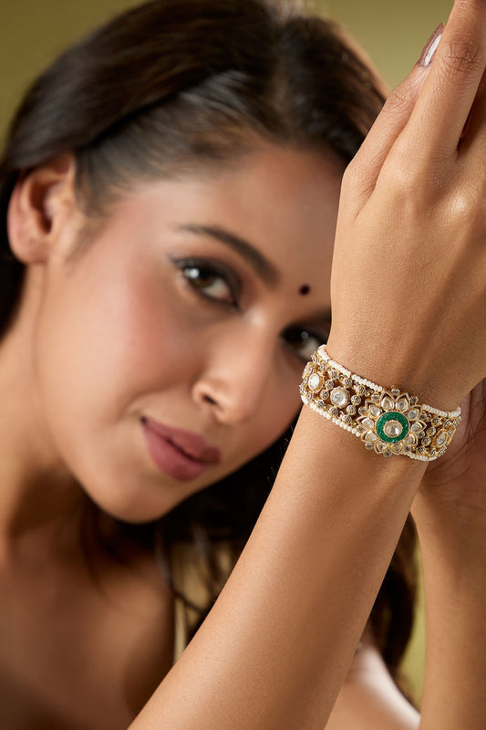 Green Kundan Bracelet 