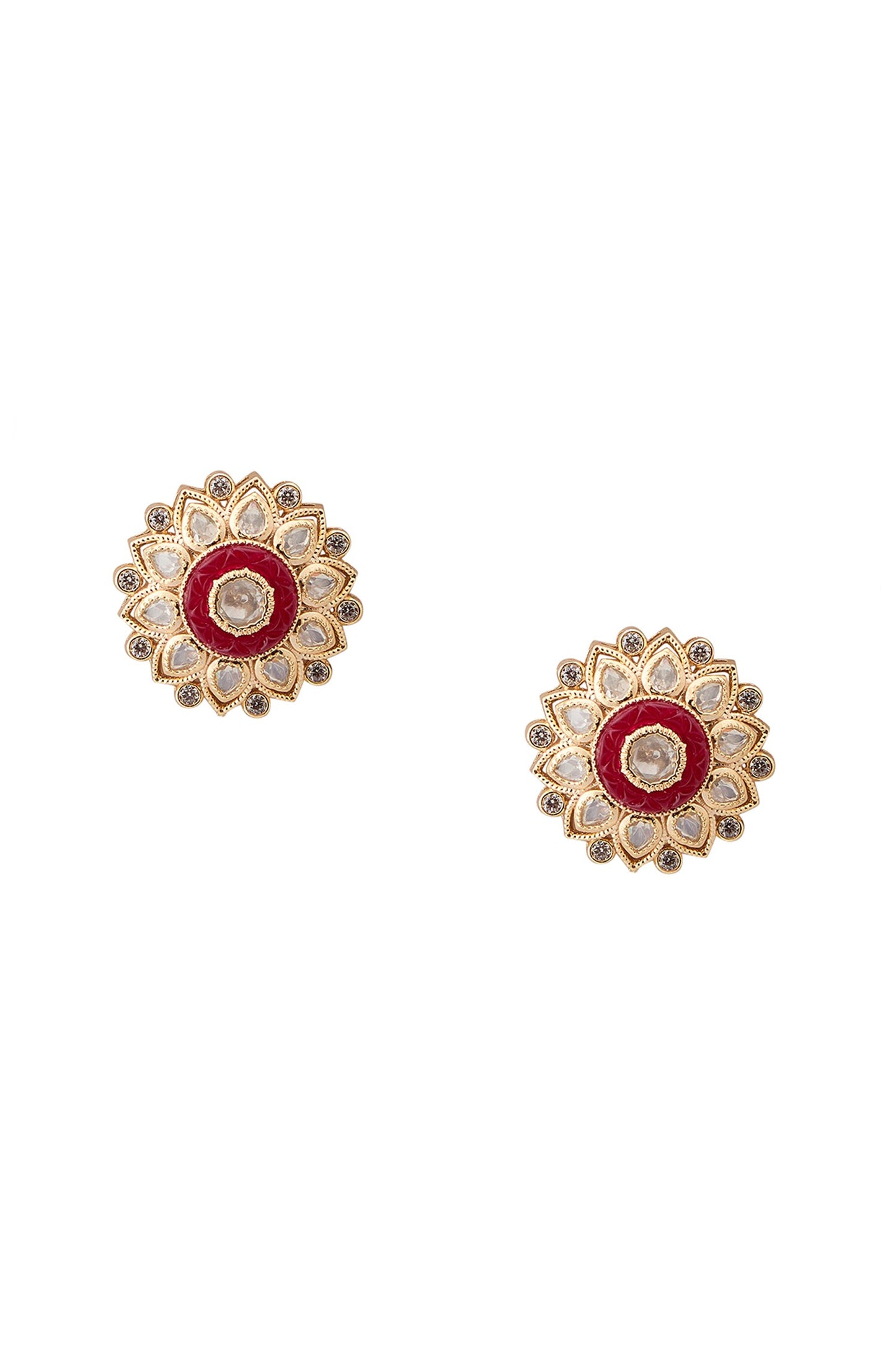 Ruby Kundan Choker Necklace Set 