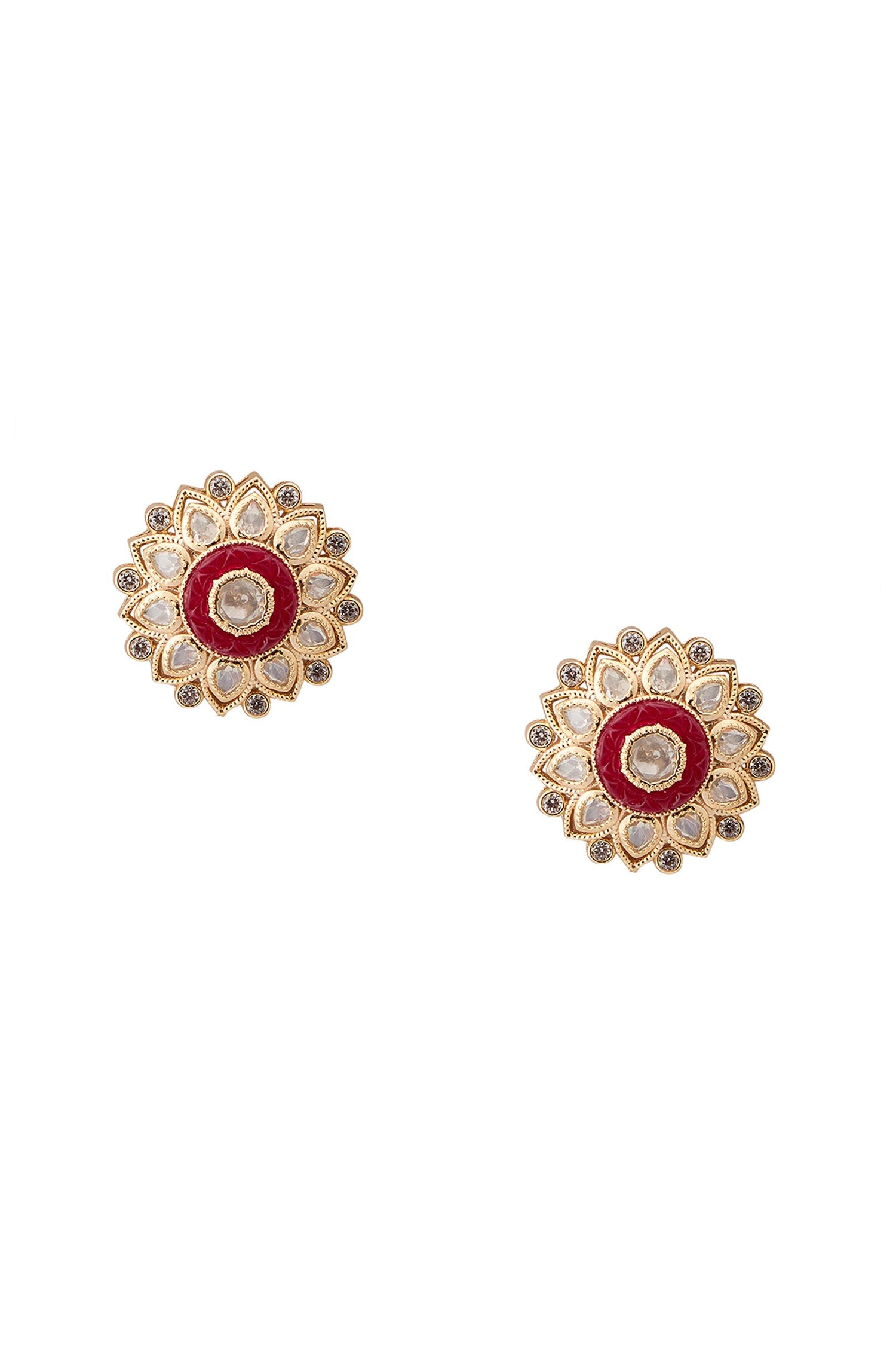 Ruby Kundan Choker Necklace Set 