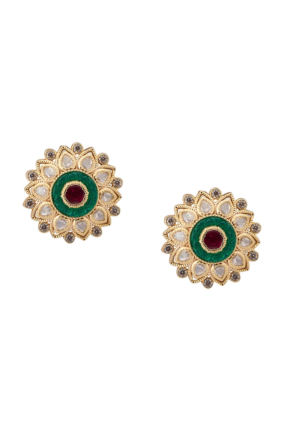 Ruby & Green Kundan Choker Necklace Set 