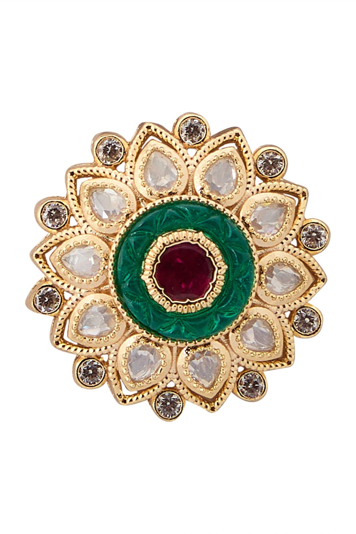 Ruby & Green Kundan Choker Necklace Set 