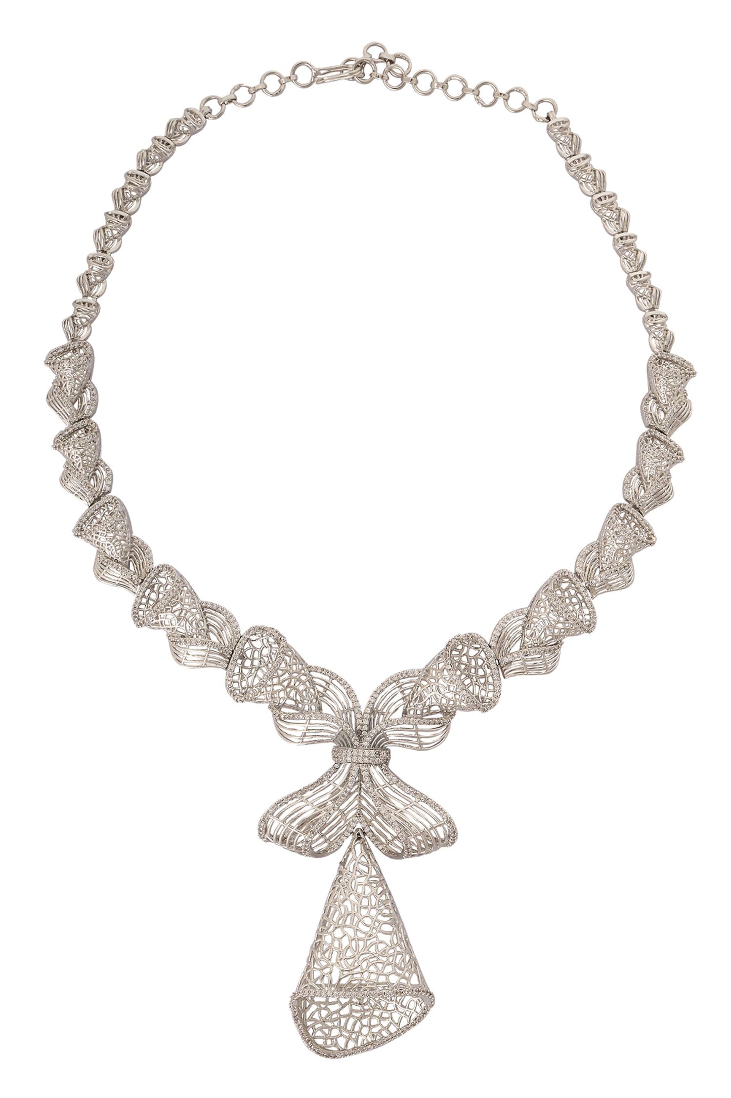 Silver Embellished Necklace Set 