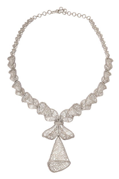 Silver Embellished Necklace Set 
