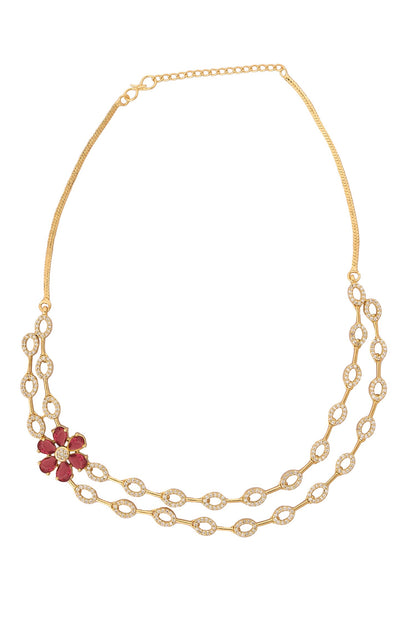 Ruby Embellished Necklace Set 