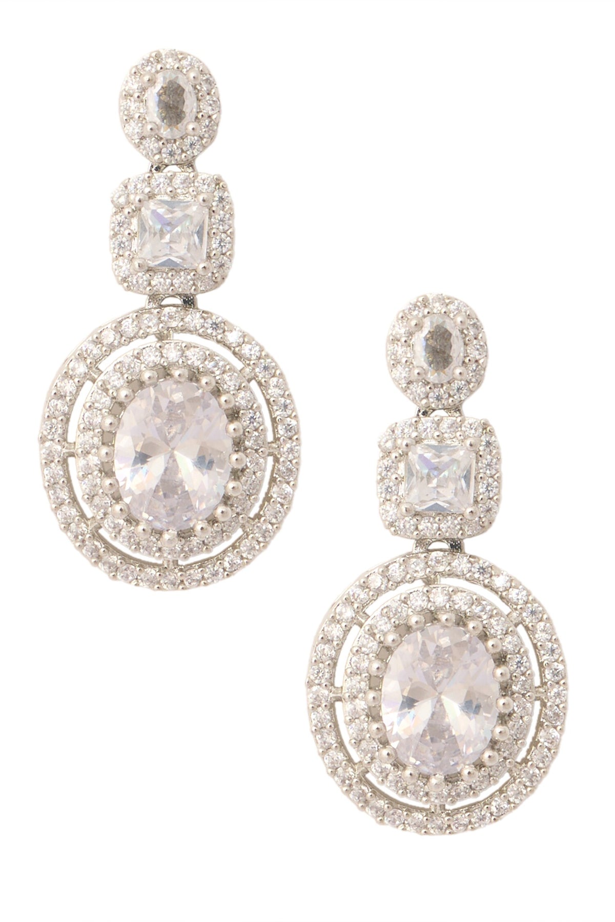 Silver & White Embellished Necklace Set 