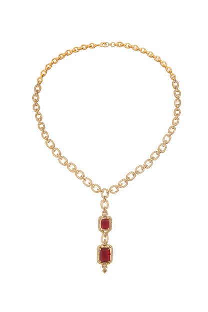 Ruby Embellished Necklace Set 