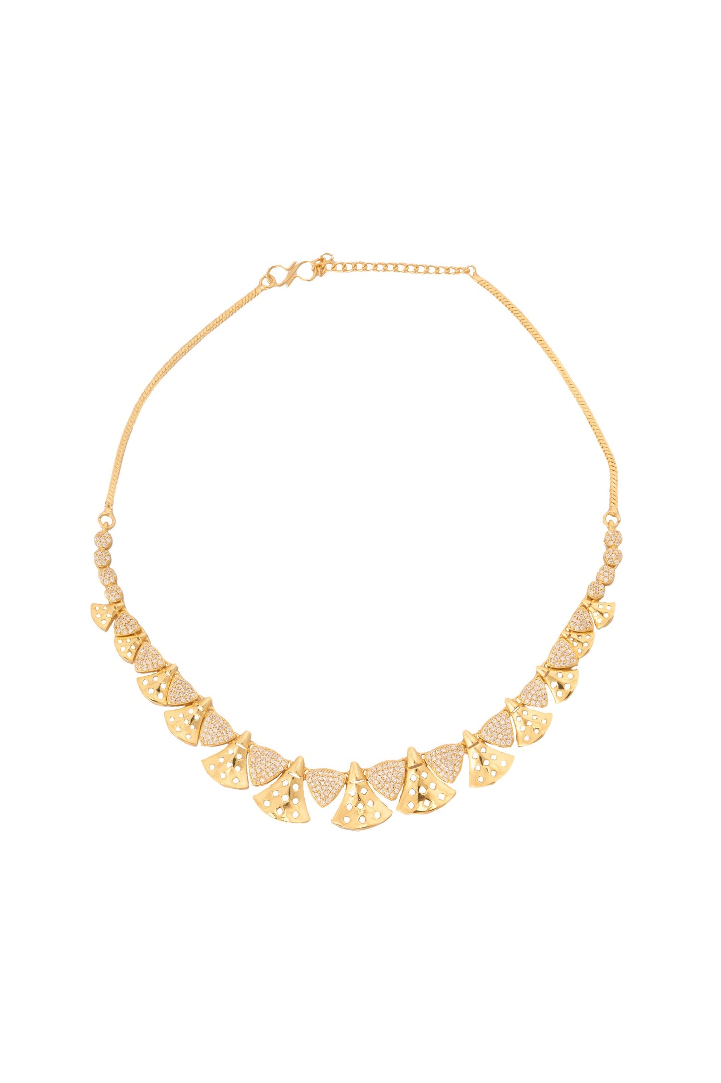 Gold Stone Embellished Necklace Set 