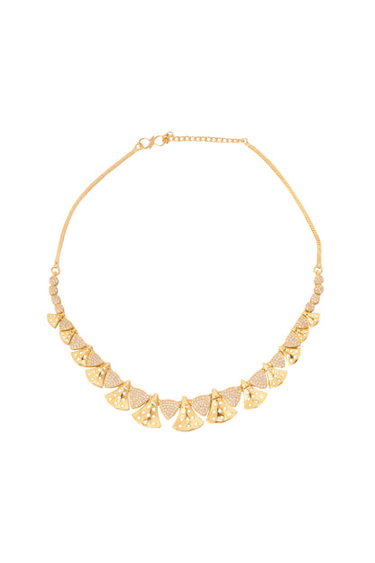 Gold Stone Embellished Necklace Set 
