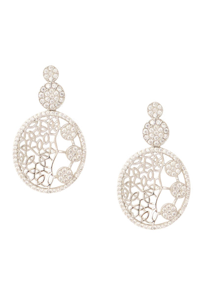 Silver & White Embellished Necklace Set 