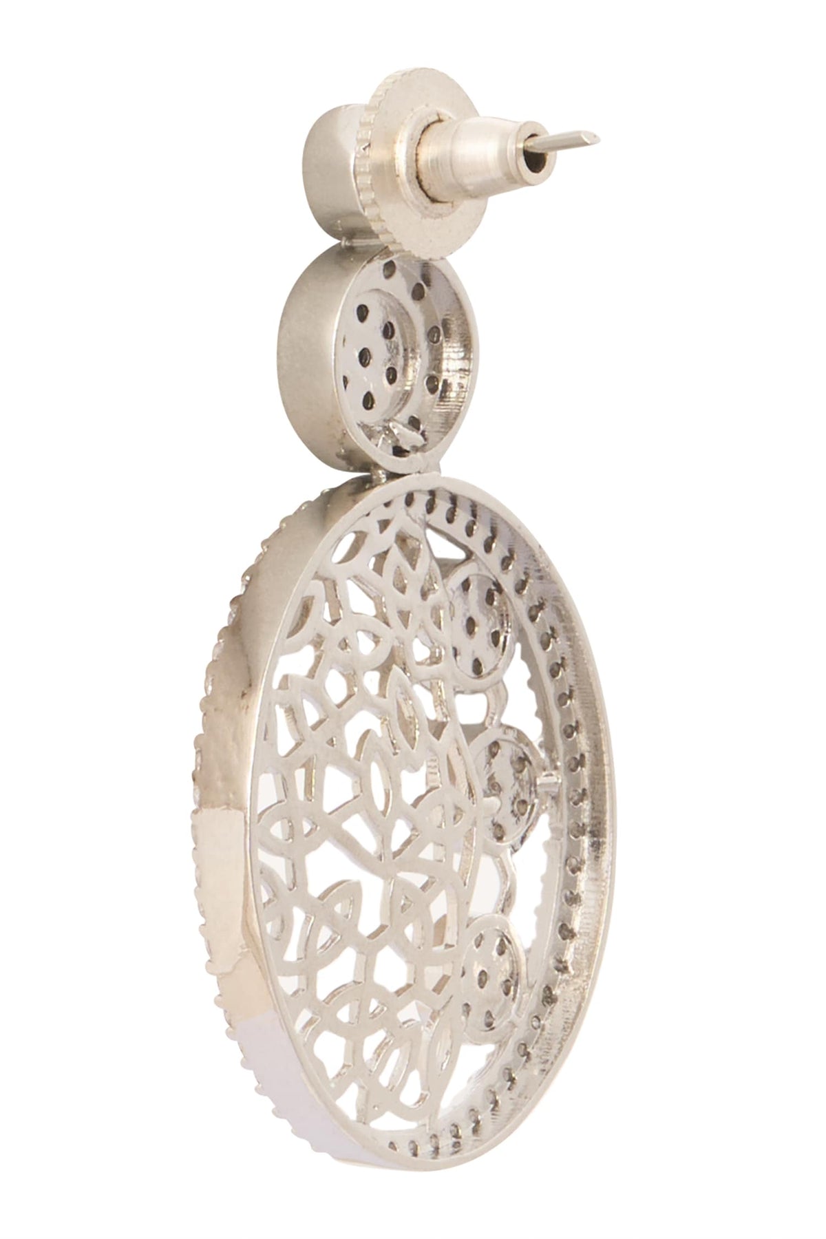 Silver & White Embellished Necklace Set 