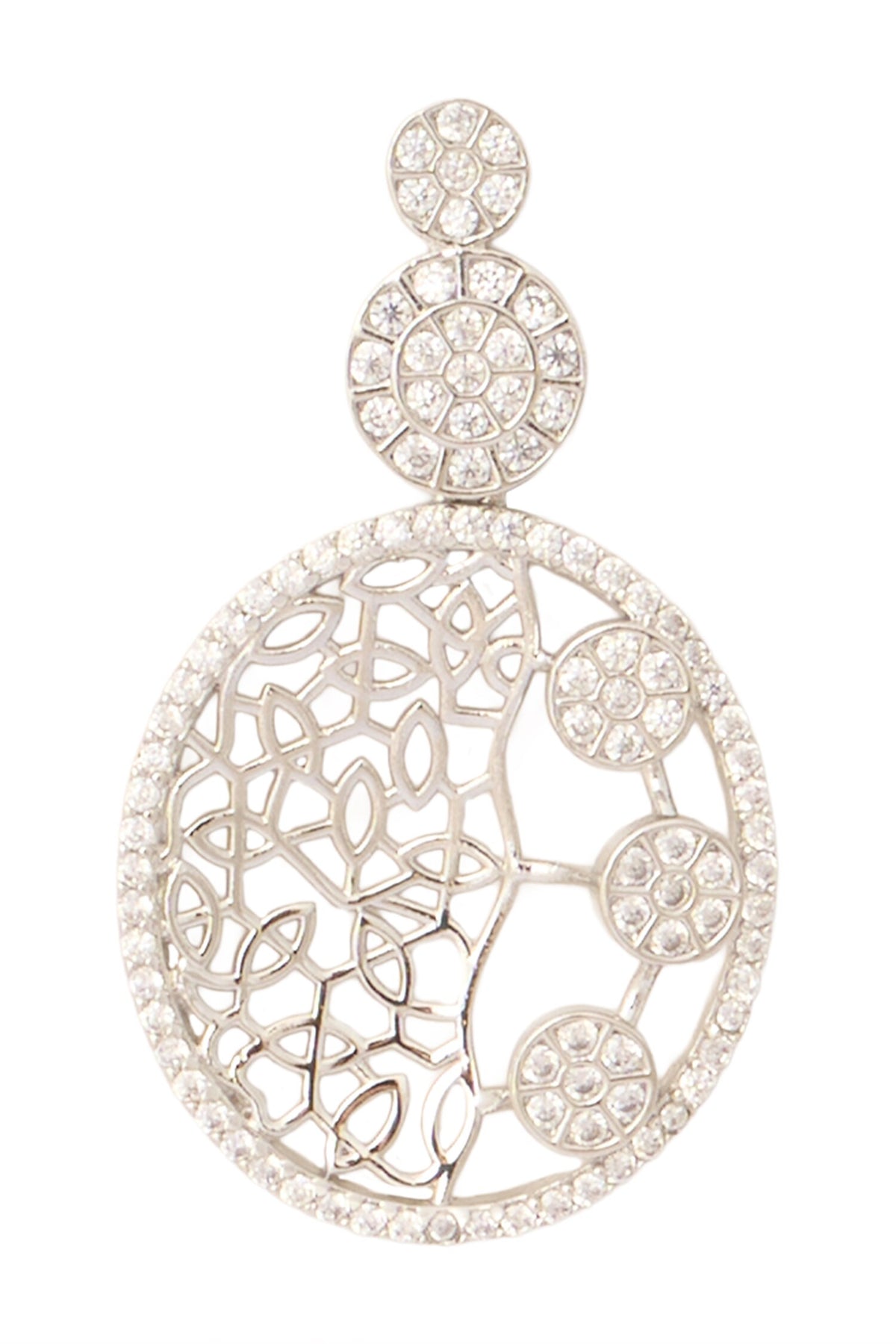 Silver & White Embellished Necklace Set 
