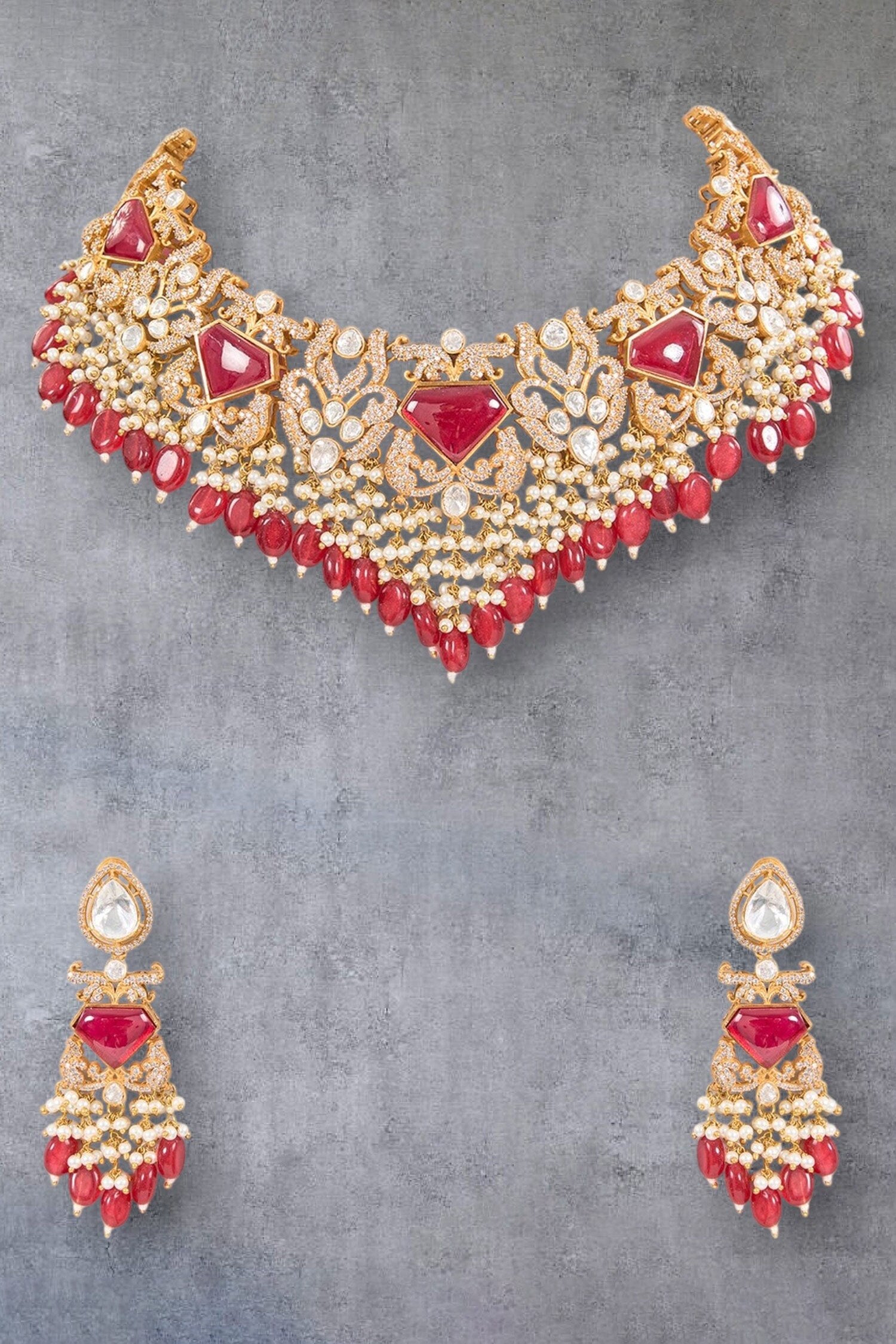 Kundan Work Necklace Set 