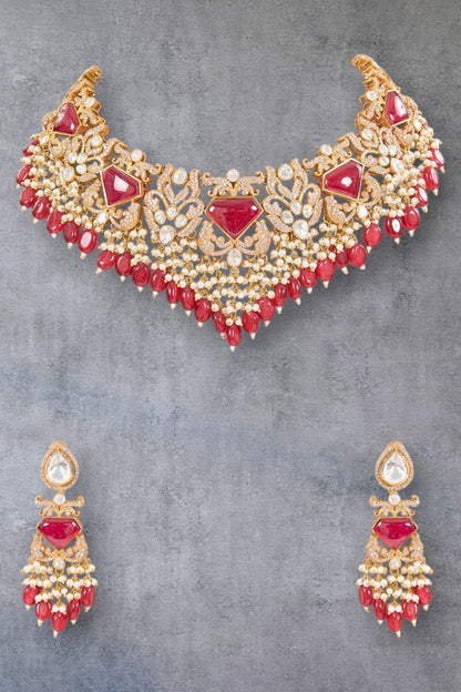 Kundan Work Necklace Set 