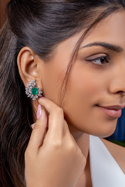 Marquise & Emeralds Studs 