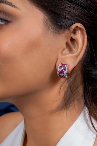 Ruby Embellished Earrings 