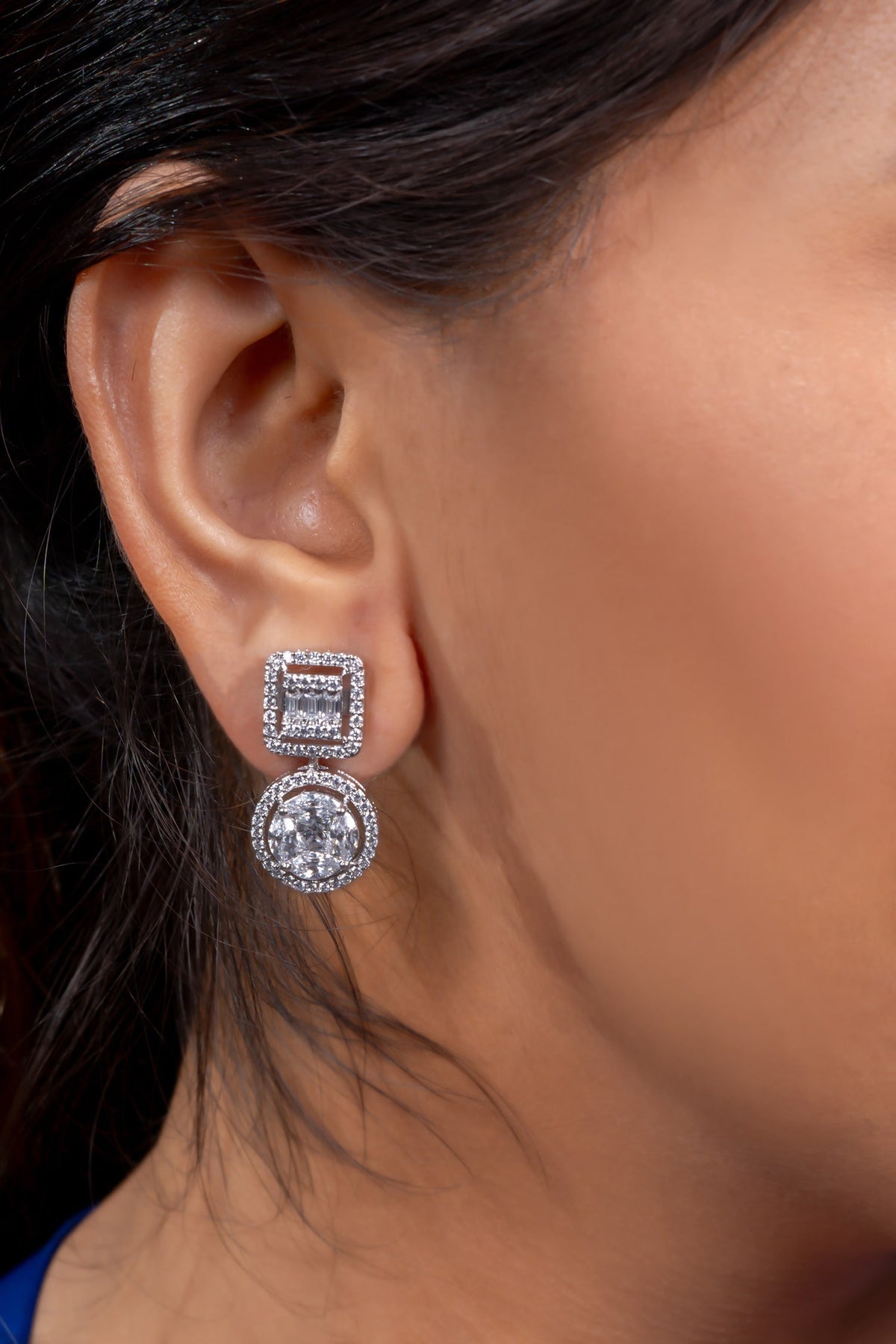 Twin Halo Solitaire Earrings 