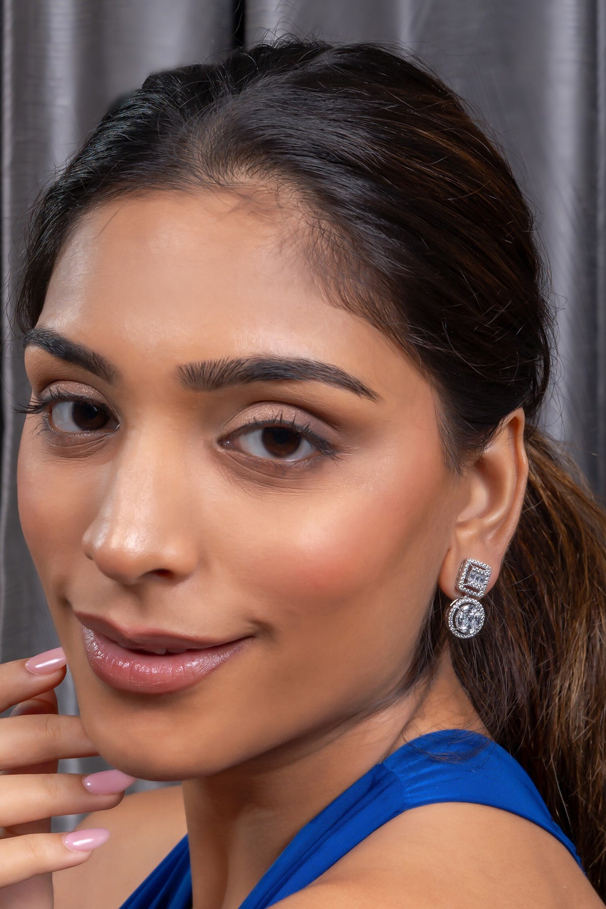 Twin Halo Solitaire Earrings 