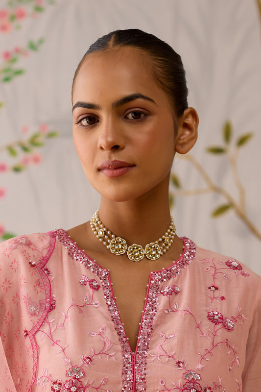 Pachi Kundan & Glass Pearl Choker 
