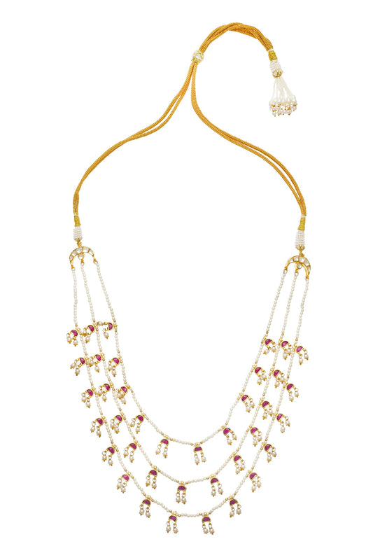 Layered Pearl & Stone Necklace 
